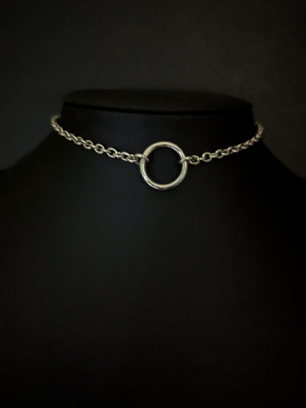Stainless  Steel Circle Link Choker Necklace - Women Jewelry